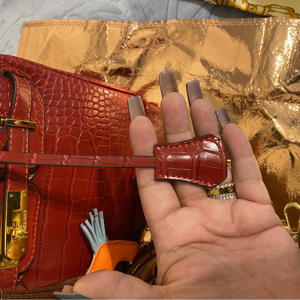 Fashion Chic Red Wine Crocodile Leather Birkin 20 Handbag - Picture 13 of 15